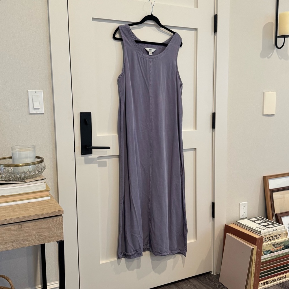 vintage dusty purple denim a-line dress